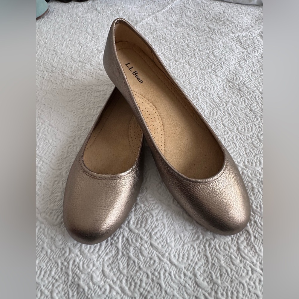 L.L. Bean Women's Shimmering Bronze Flats